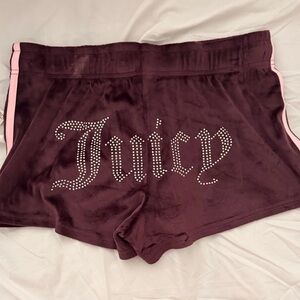 Juicy Couture Women's velour Burgundy Shorts